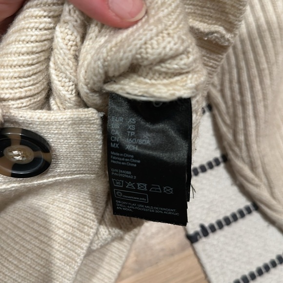 Cream Ribbed Button-Up Cardigan - Picture 7 of 7